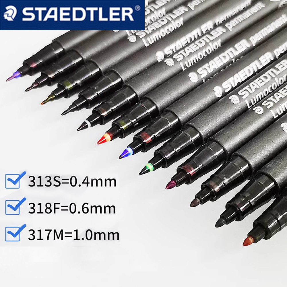 

Germany STAEDTLER Marker Pen Hook Line Pen 318F Industrial Oily 317M /313S Waterproof and Oilproof Without Fading Art Stationery