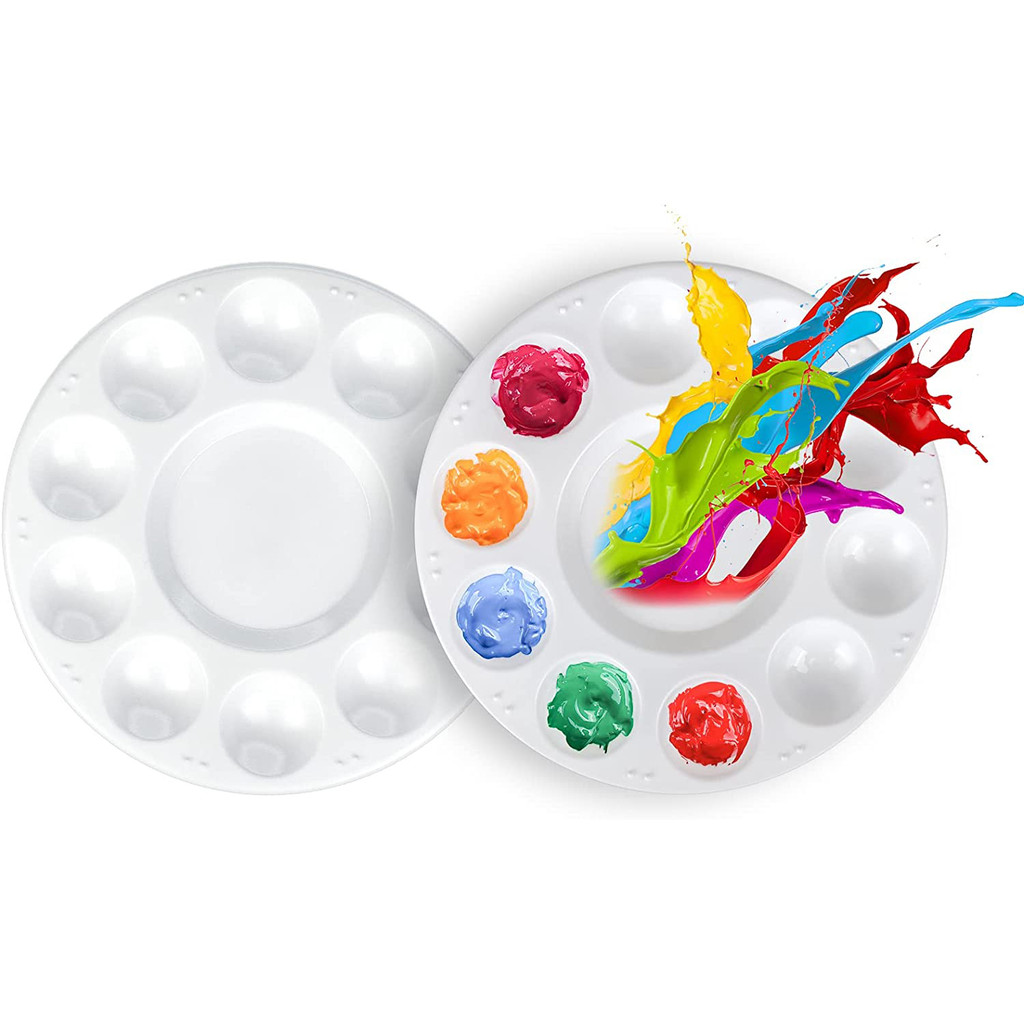 

10 Holes Circular Color Palette Watercolor Palette Acrylic Pigment Tray Portable Painting Palette Painting Art Supplies