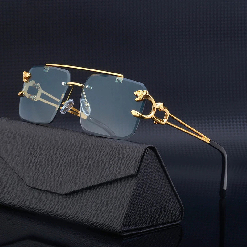 

Luxury Square Sunglasses Man Woman Brand Designer Vintage Rimless Sun Glasses Male Female Fashion Retro Mirror Oculos De Sol