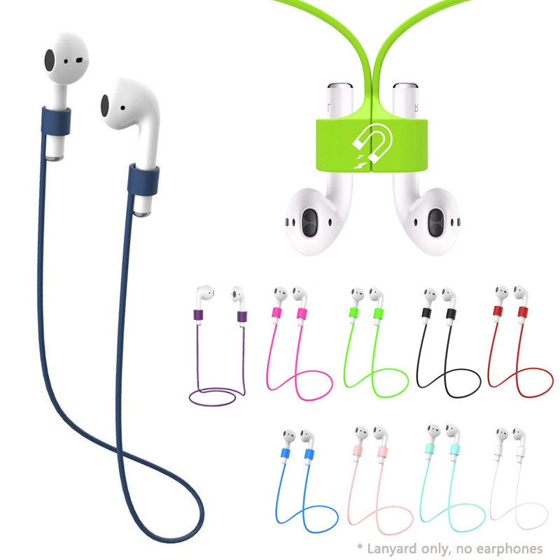 Magnetic Wireless Earphone Hanging Rope Cable For Airpods Mi Airdots Samsung Buds Plus Wireless Blue