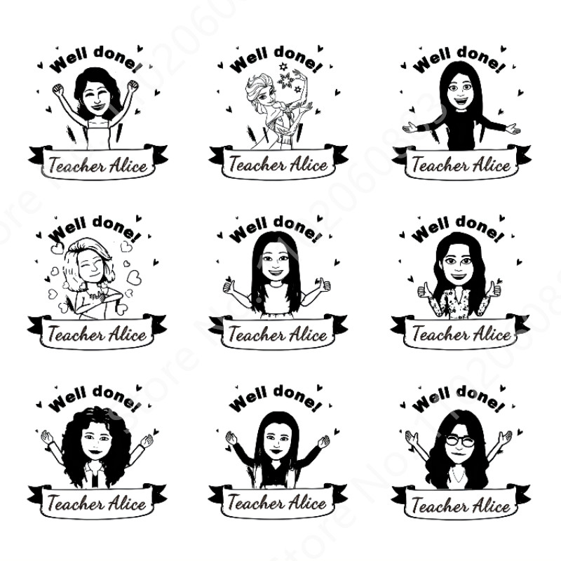

Spanish Sello Good Job Teacher Custom Stamp Child Self Inking School Assessment Plastic 40mm Round