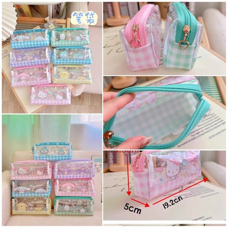

Tempat Pensil Pouch Kuromi Cinnamoroll Melody Pochacco Pompompurin Hello Kitty Hangyodon