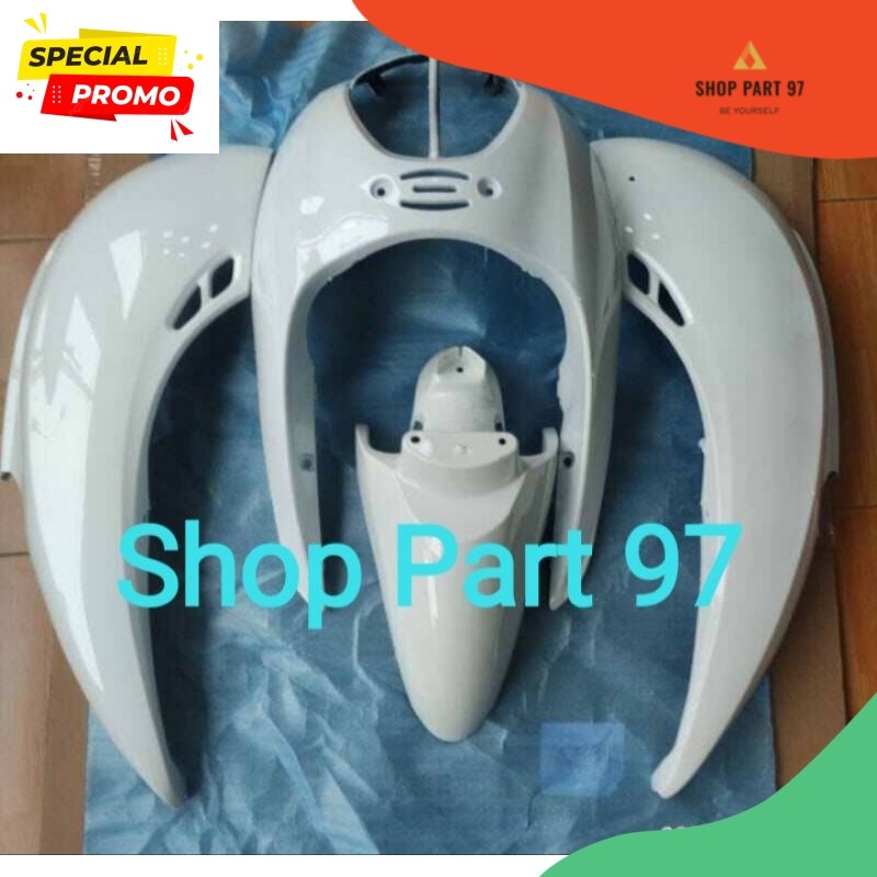 cover body full set halus Honda Scoopy karbu 2010 2011 2012 Warna Putih Grey