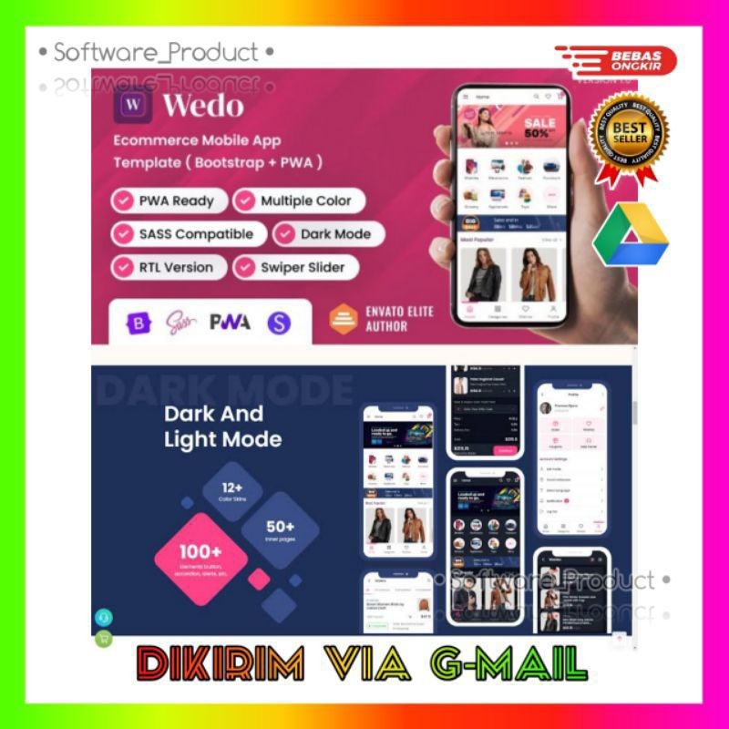 Wedo - Ecommerce Mobile App Bootstrap Template HTML
