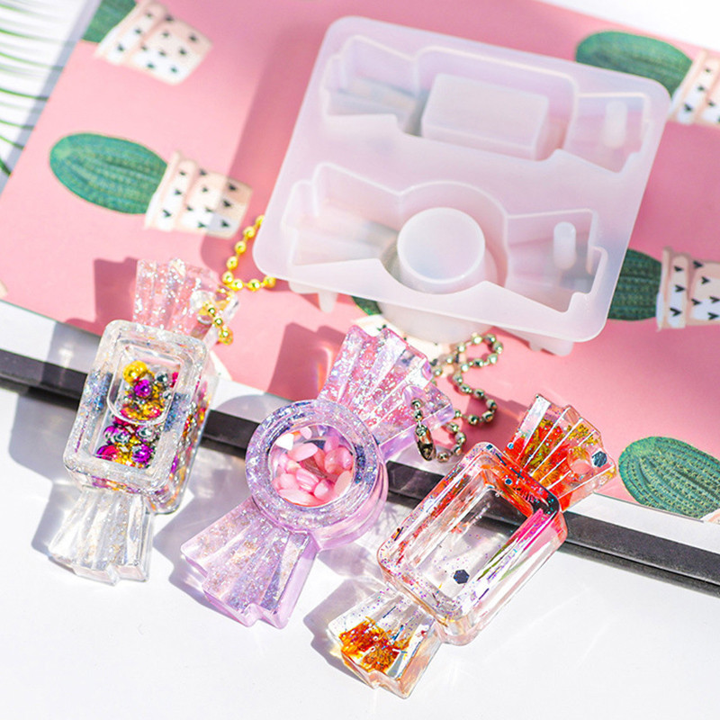 

Cute Candy Resin Shaker Silicone Mold Kawaii Quicksand Oil Shaker Epoxy Moule Silicone Keychain Making DIY Epoxy Accessories