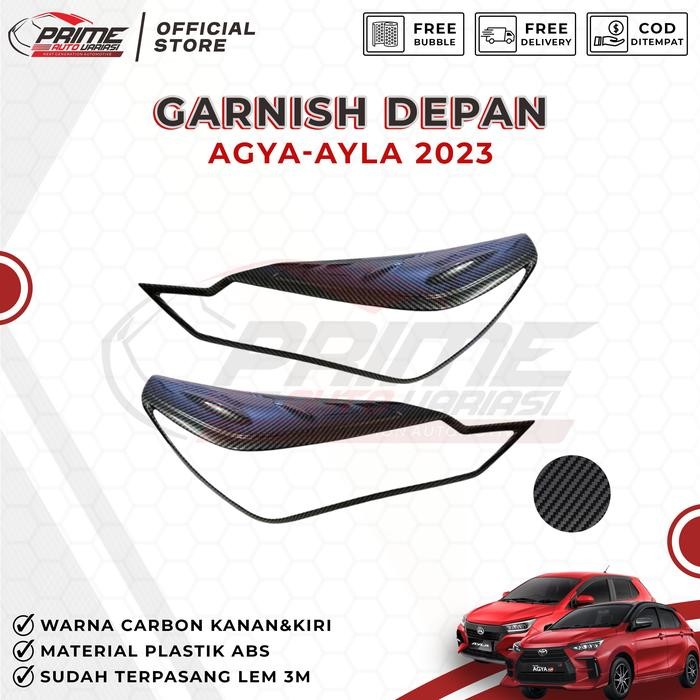 Garnish Lampu Depan Agya Ayla 2023 Head Lamp Garnish  - CARBON CAA