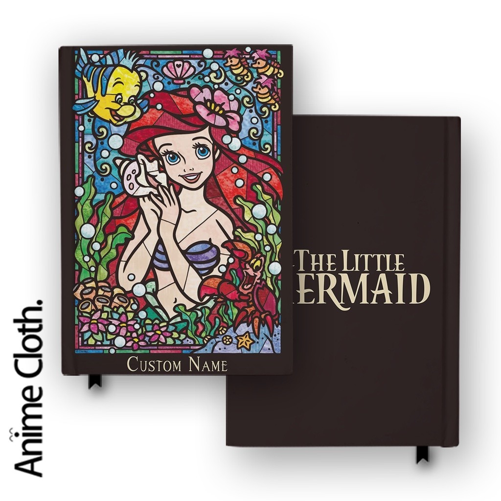 

Buku Catatan Notebook Ariel Little Mermaid Glass Custom Name Agenda Diary Jurnal Hardcover A5 A6
