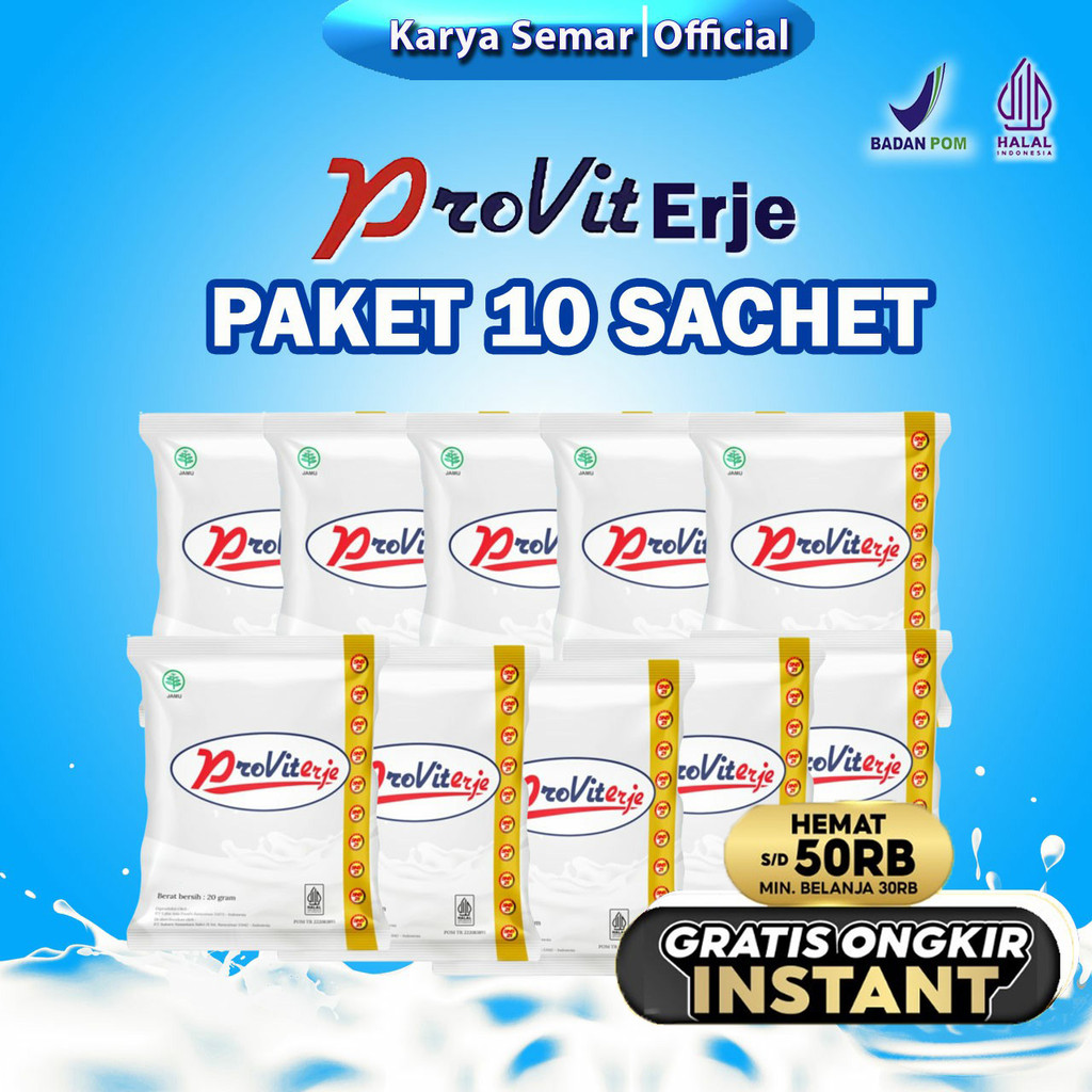 

Susu Kambing Etawa PROVIT ERJE 10 sachet Original Kemasan Terbaru