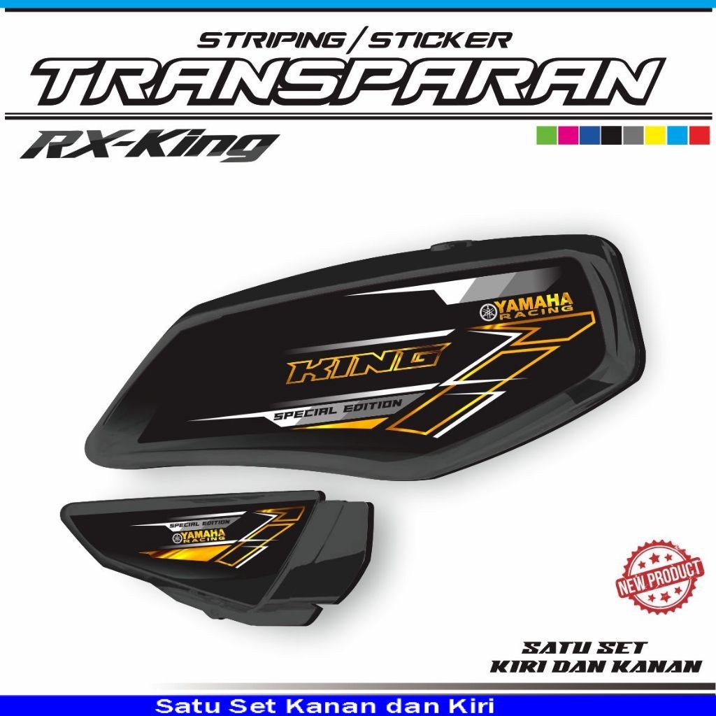 MOTIF STIKER STRIPING GOLD TRANSPARAN MOTOR RX KING