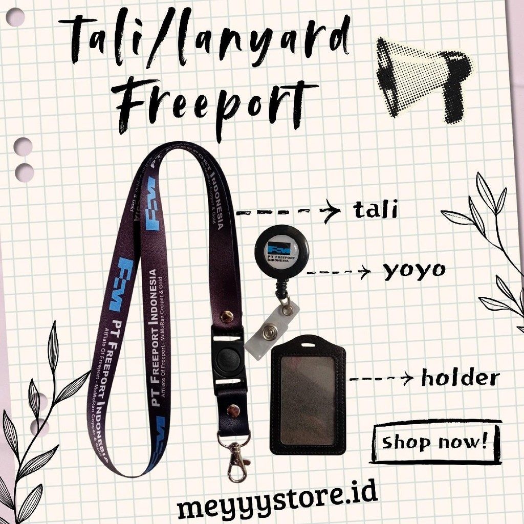 

READYYY Tali Gantungan ID CARD / Lanyard FREEPORT [STOCK MELIMPAH] Termurahhh Harga Grosir!