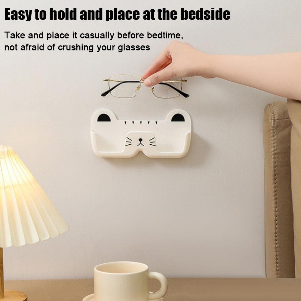 

Cute Cat Wall Mounted Glasses Storage Rack - Punch-free Sunglasses Holder, Wardrobe Decoration, and Sunglass Organizer