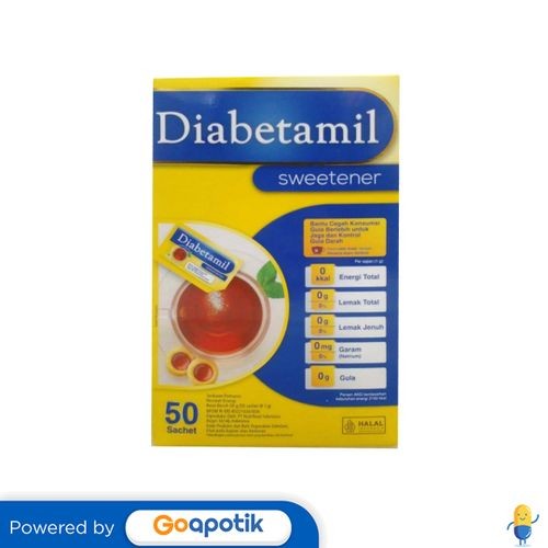 

Diabetamil Sweetener 1 Gram Box 50 Sachet