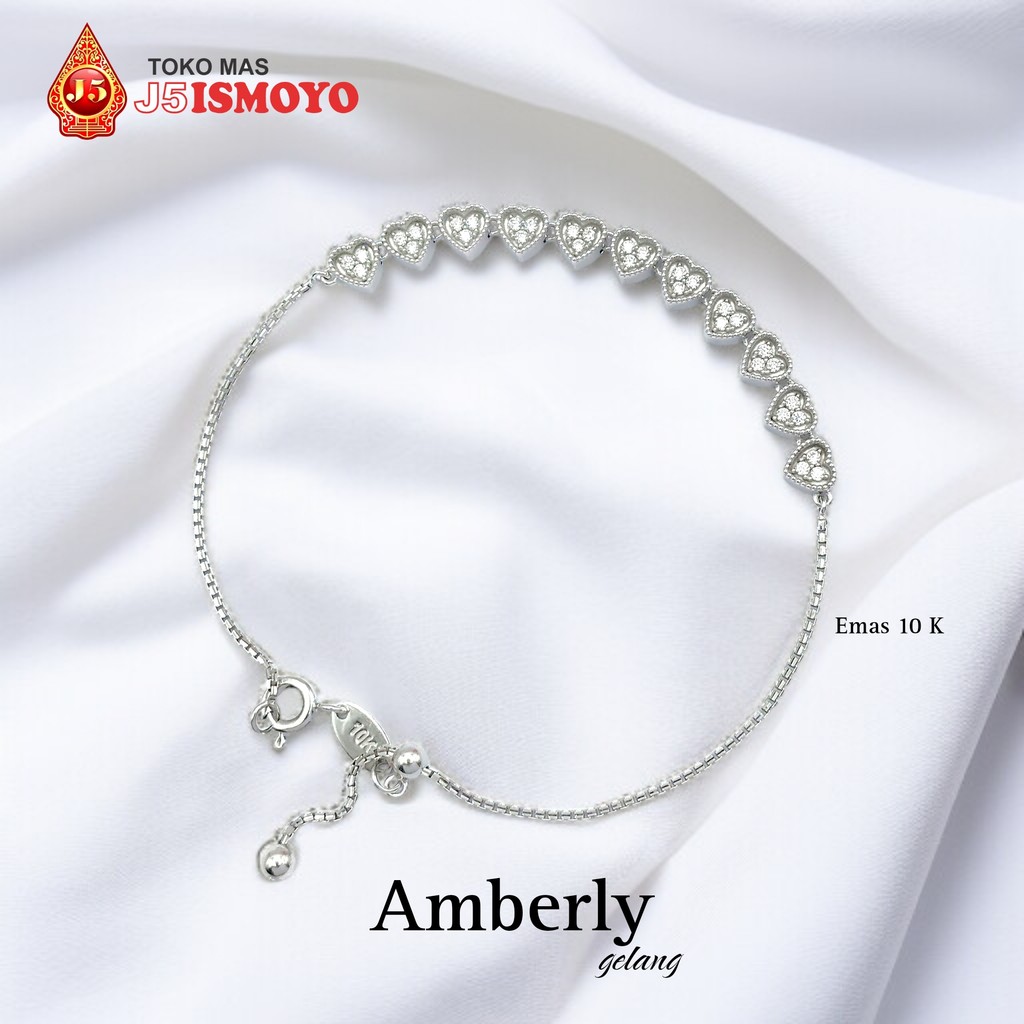 Gelang Emas Mas Asli White Gold Serut Amberly J5 Ismoyo