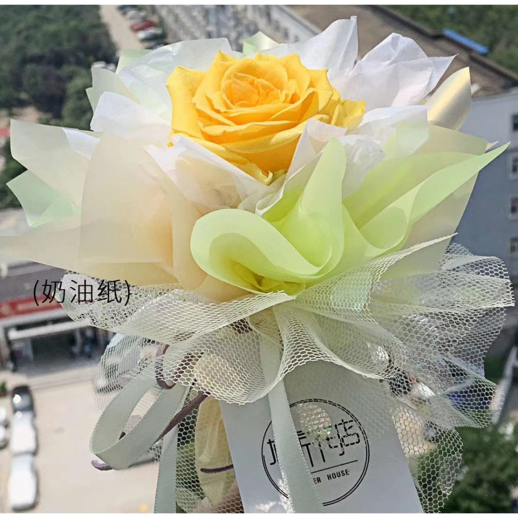 

Isi 20 LEMBAR Kertas Buket Bunga Full Color Opp Flower Wrapping Paper Full Color Cellophane KB098