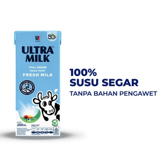 

Ultra Milk Susu UHT 250 ml. 1 Dus isi 24 pcs.