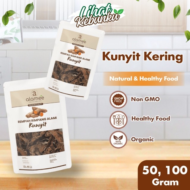 

ALAMEE Kunyit Kering Dried Turmeric Iris Rempah Rimpang Organik Alami Kunir Bumbu Rempah Dapur LIHAT KEBUNKU