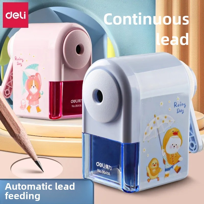 

Delight Automatic Pencil Sharpener Small Student Cartoon Hand Cranked Pencil Sharpener 0641A School Supplies Stationery Art