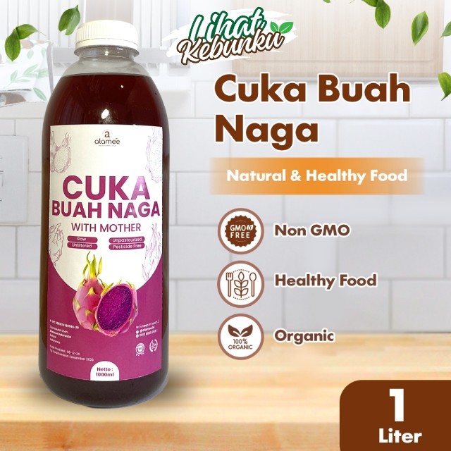 

ALAMEE Cuka Buah Naga Organik Dragon Fruit Cider Vinegar With Mother Fermentasi Probiotik 1000ml LIHAT KEBUNKU