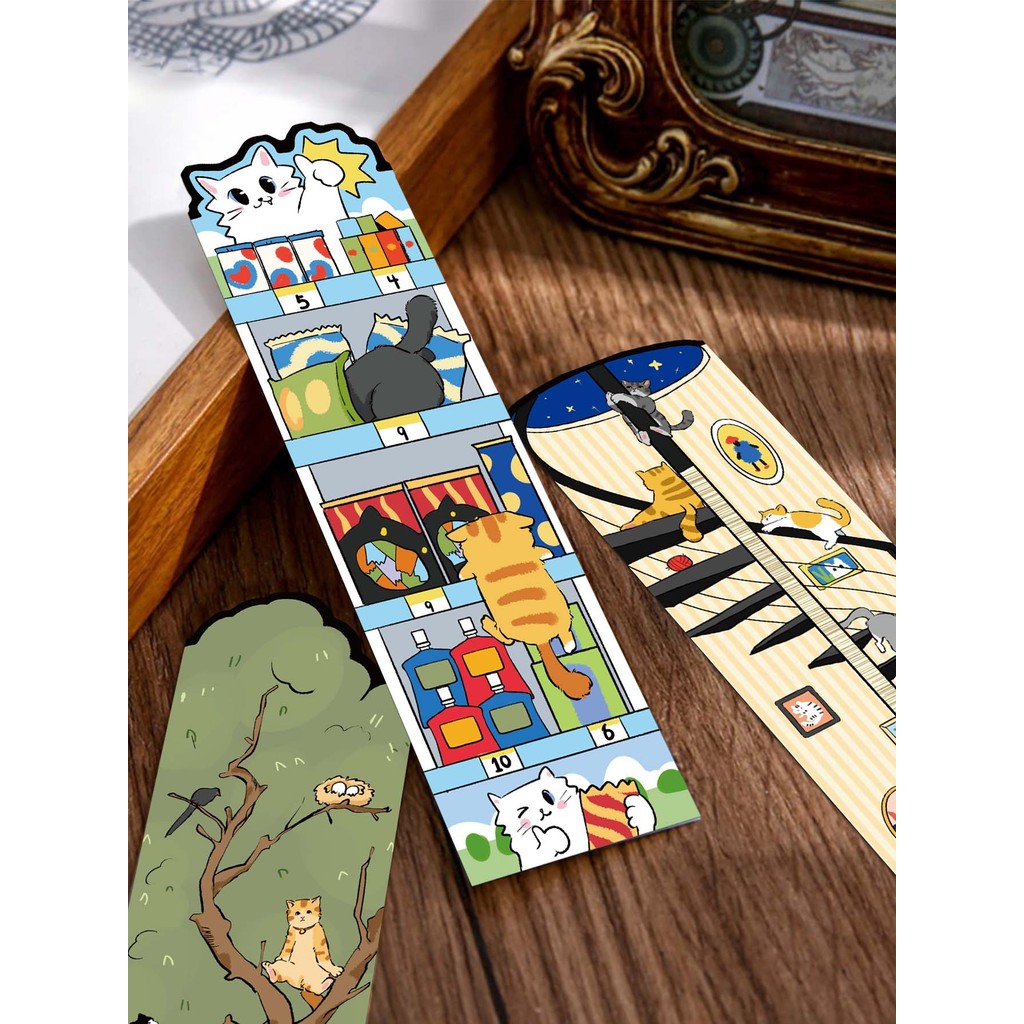 

30pcs cat bookmark cartoon cute decorative reading book labeling student creative gifts DIY paper card page labeling bookmark
