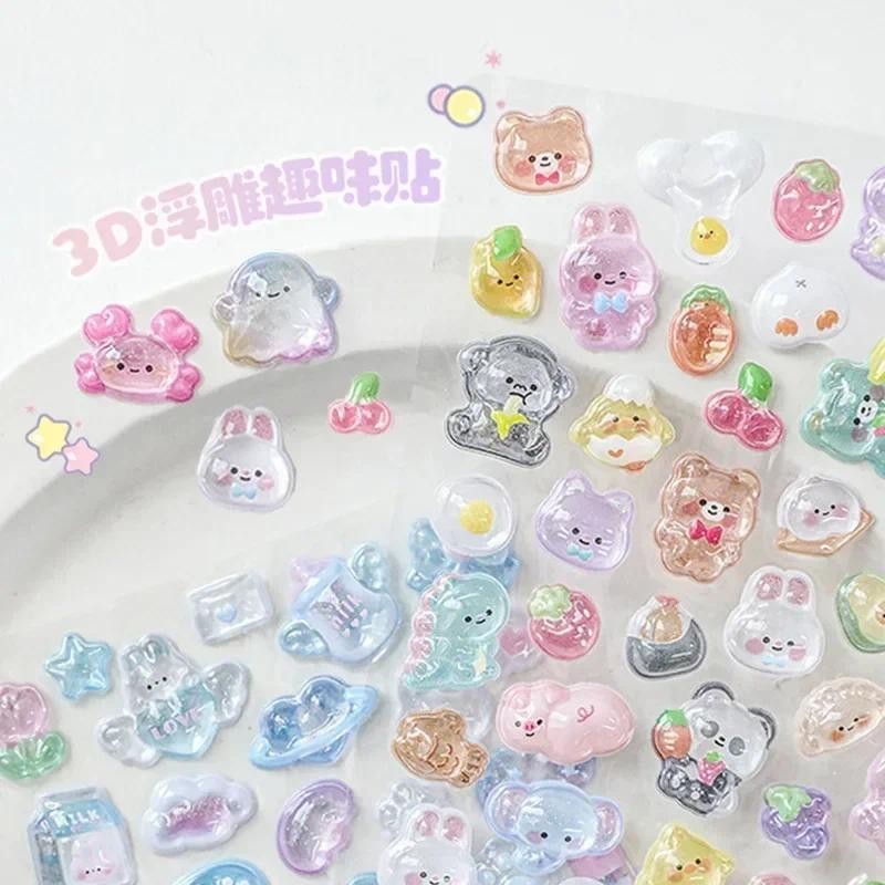 

1pcs 3D Diy Stationery Sticker Decor Cute Aesthetic Stickers Creative Candy Ghost Rabbit DropRelief Stickers Scrapbooking