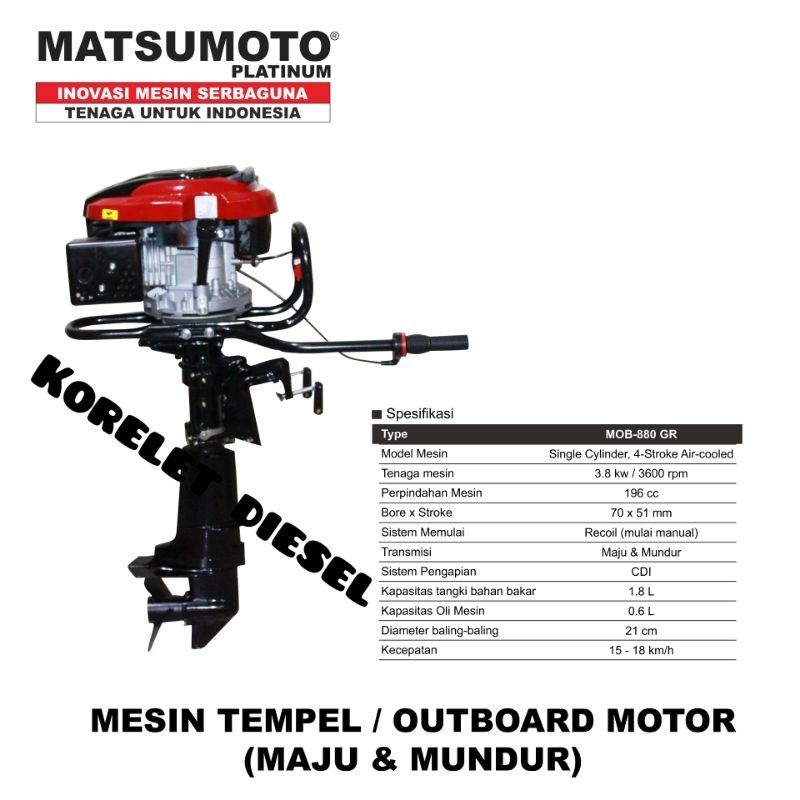 mesin tempel perahu Matsumoto MOB880 GR