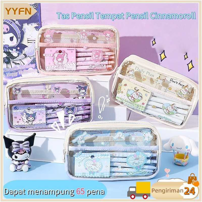

【READY】 Sanrio Tas Pensil Tempat Pensil Cinnamoroll /Baru Anime My Melody Kuromi Penyimpanan /Tas Pensil Pelajar Lucu/tas pensil anak perempuan