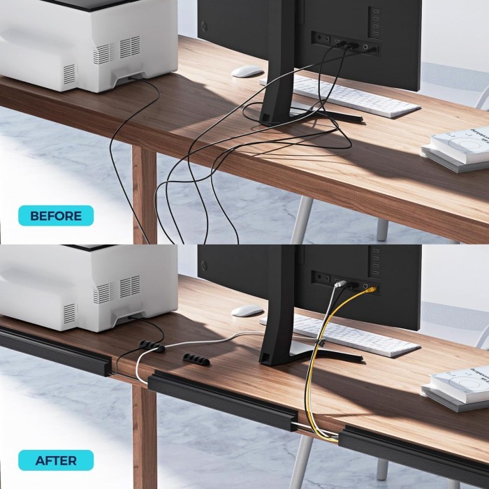 

ECOFLEX Klip Kabel Cable Management Cord Holder Pelindung Kabel - Putih, Besar