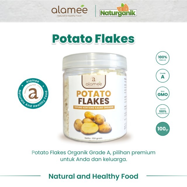 

ALAMEE Tepung Kentang Serpih Potato Flakes Premium Tepung Kentang Kasar PREMIUM 150gr Naturganik