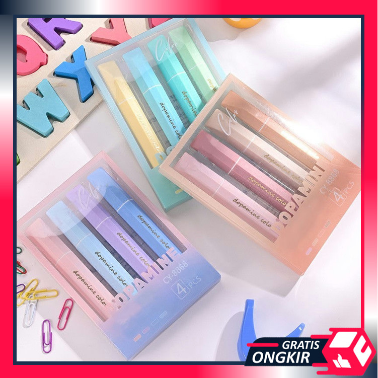 

Gratis Ongkir - S6588 SWarna Macaron Pastel / Highlighter Pen 4 in 1 / et Stabilo Isi 4 PCS / Stabilo / Highlighter Aesthetic / Journal Maker Pen