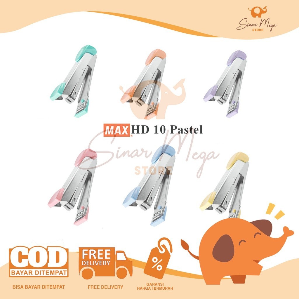 

Stapler Staples MAX HD10 Pastel Color / Hekter Warna Pastel Murah Berkualitas