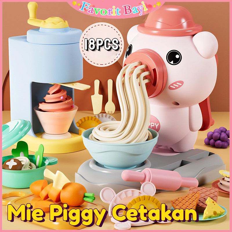 Mainan Fun Doh Play Doh Set Kitchen Set Mie Piggy / Mainan Edukasi