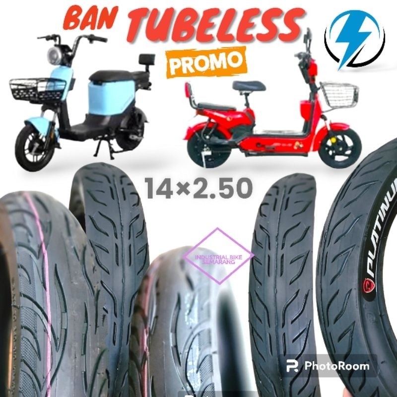 [PROMO] Ban Luar Sepeda Listrik Ukuran 14 x 2.50 Tubeless Selis Tire Tubles Ban Dalam Sepeda Listrik 14 inch Tubeles Tubless