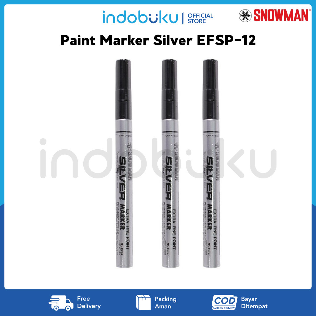 Paint Marker Silver Snowman EFSP-12 / Spidol Silver Kecil Snowman FSP-12