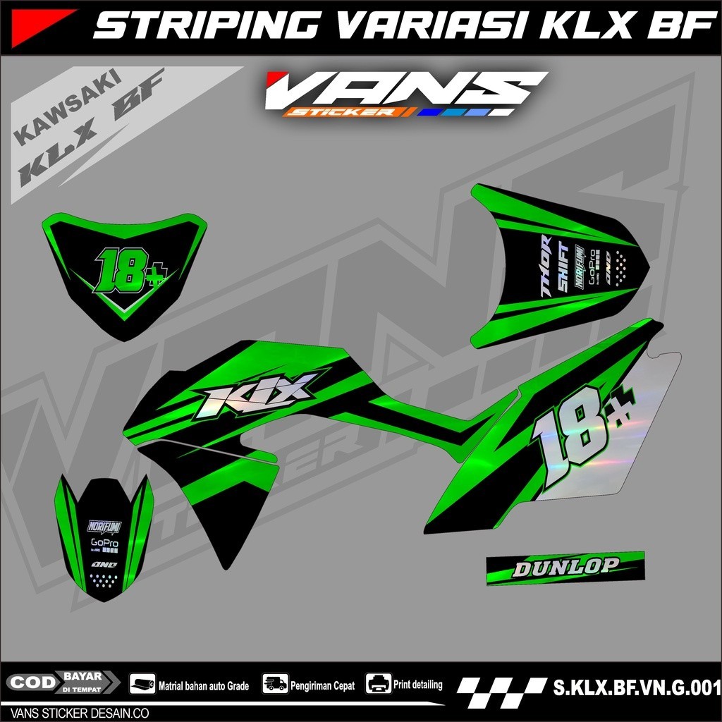striping motor kawasaki klx 150 bf,se,g , Sticker lis variasi motor klx bf