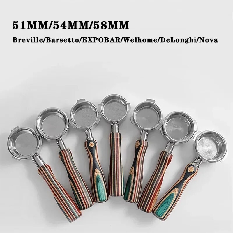 51mm/54mm/58mm Stainless Steel Coffee Portafilter for Barsetto/EXPOBAR/Welhome/DeLonghi/Breville/Nov