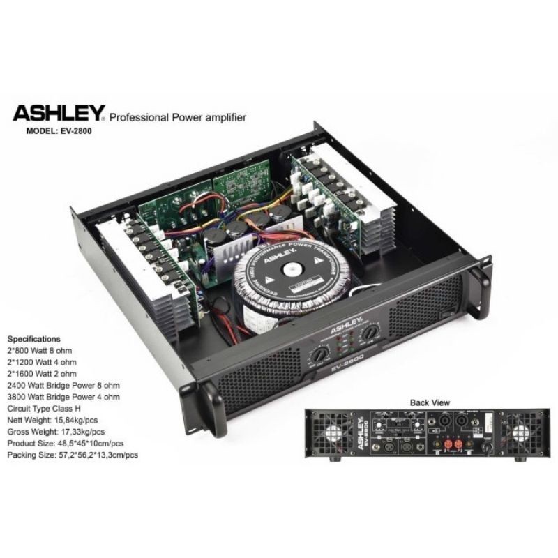 power Ashley ev2800 power amplifier Ashley ev 2800