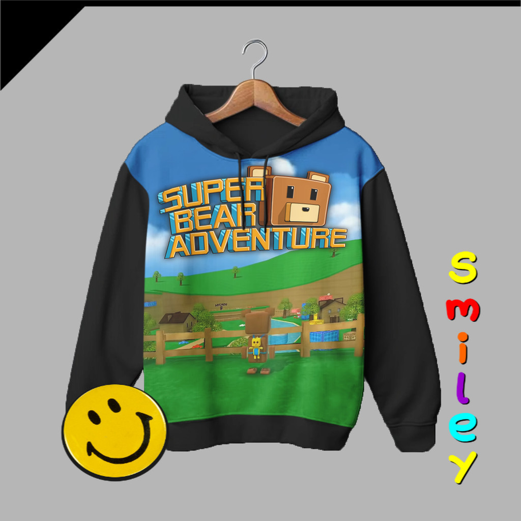Hoodie Anak Super Bear Adventure Jaket 3D Beruang Sultan 01SBA001_JA Untuk Usia 1-12 Tahun - SmileyA