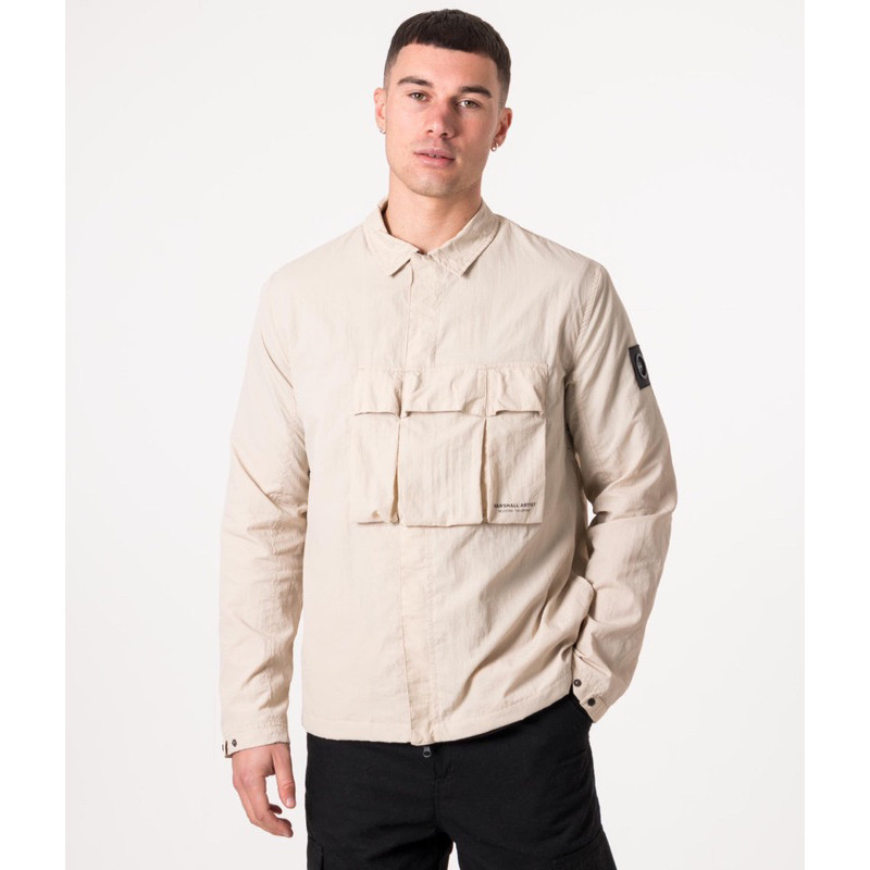 Marshall Koji Overshirt Jacket In Stone