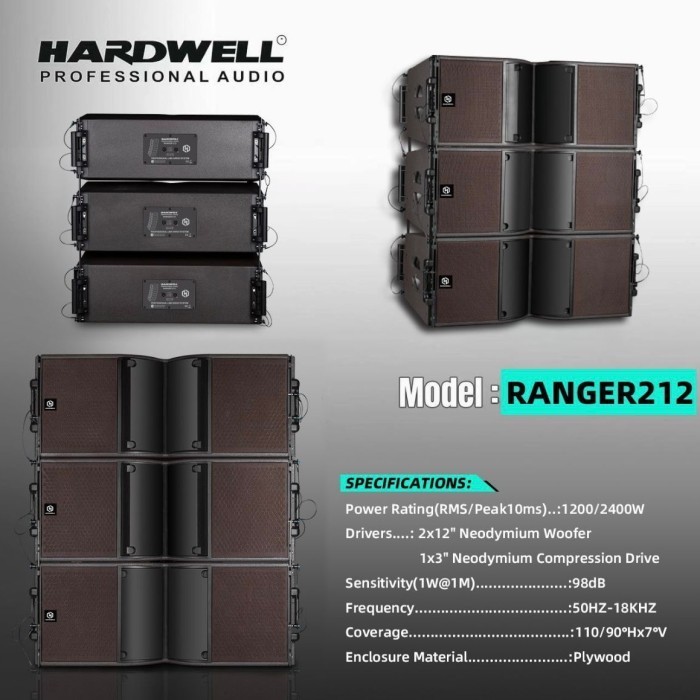 Speaker Line Array Pasif Hardwell Ranger 212 / Ranger212 Passive  Ori