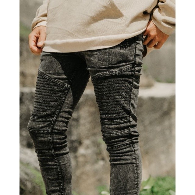 flas sale Weird Jeans - Biker Cosmic Black - Celana Jeans Pria Polos Skinny Slimfit