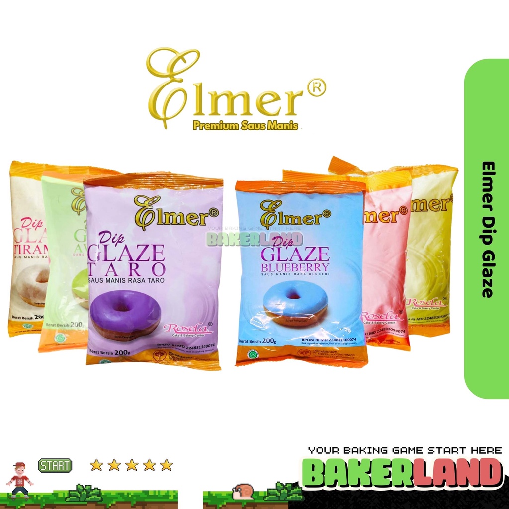 

Elmer Dip Glaze / Saus Manis Elmer Dip Glaze / Elmer Dip Glaze Saus Manis 200gr / Toping Donat / Saus Donat / Selai Donat