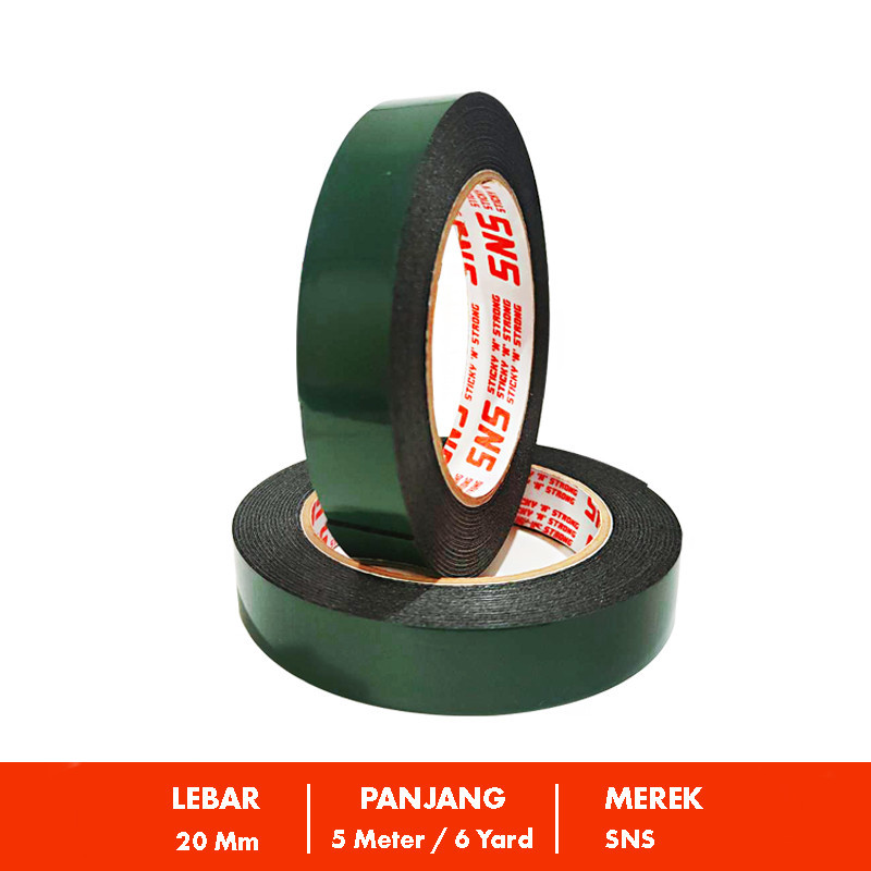 

☆..☆ DOUBLE TAPE FOAM 20MM x 5 METER (6 YARD) SUPER LENGKET SNS Sticky N STtrong