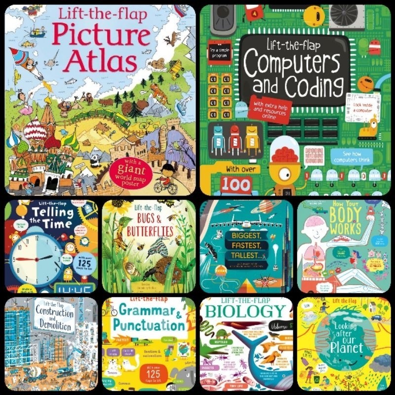 [PS]  Lift The Flap Series Book - Buku AnakUsborne Pengetahuan Tentang Atlas Computers Coding Tellin
