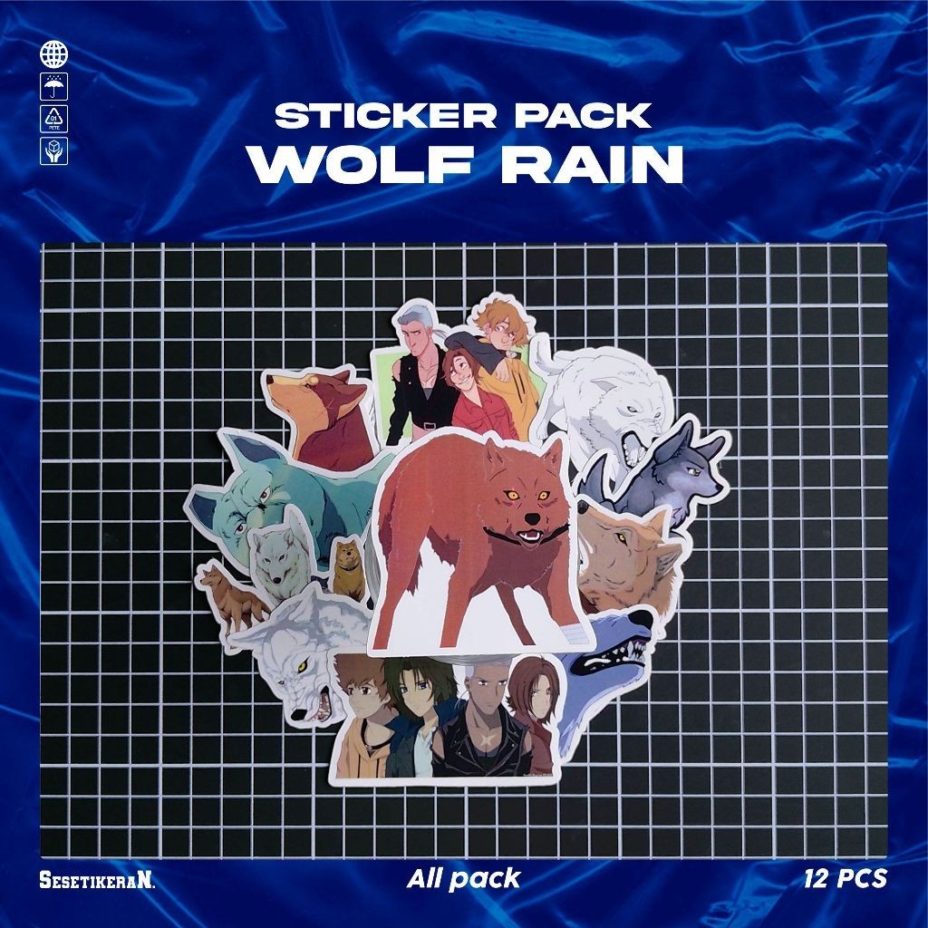 

COD✨ Sesetikeran Pack Stiker Anime Wolf's Rain Sticker Cute Keren Untuk Koper Laptop Skateboard