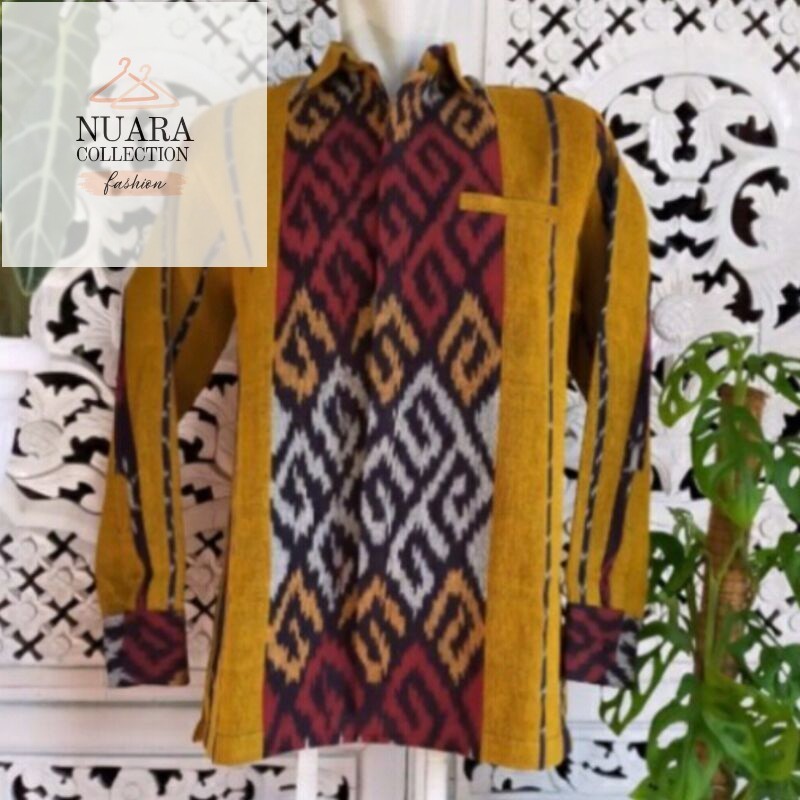 KEMEJA PRIA LENGAN PANJANG KEMEJA TENUN ETNIK JEPARA