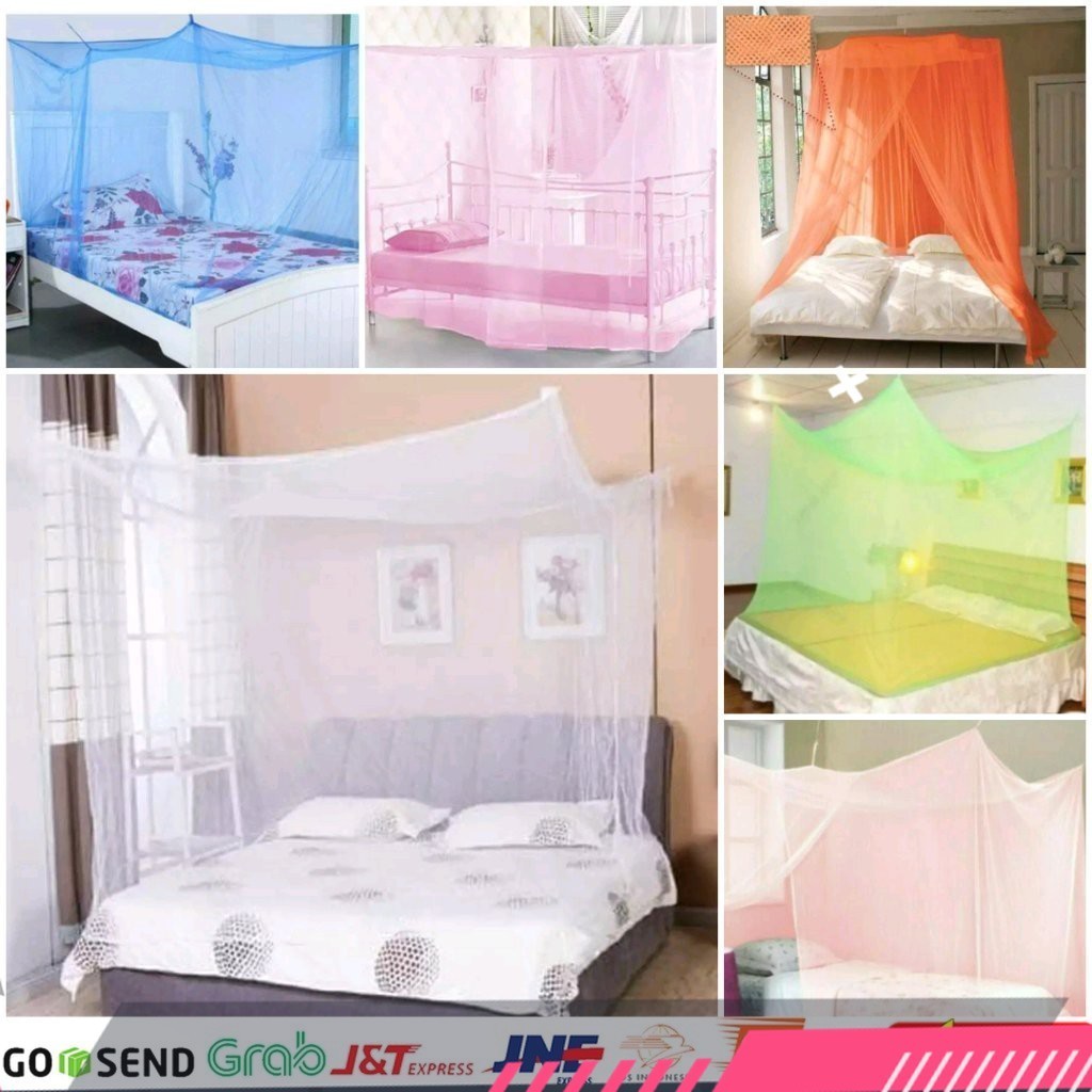 AEA  Kelambu 4 sudut kelambu gantung kotak ukuran besar kelambu polos kelambu nyamuk tirai