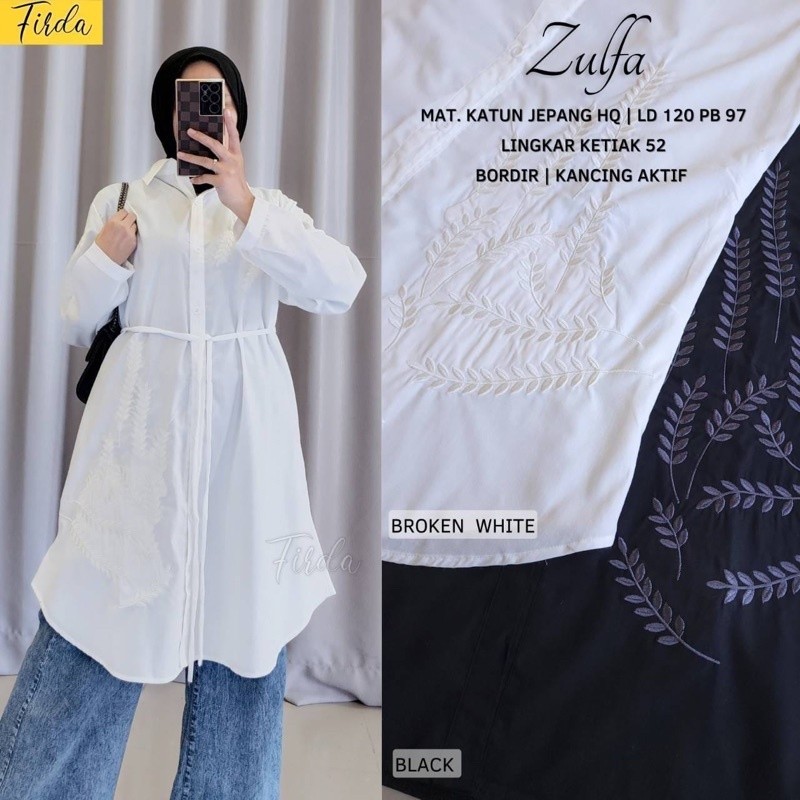 [Ready 15 motif] aneka kemeja tunik putih bahan katun jepang wolfis size jumbo LD 120/ GAMIS MODEL B