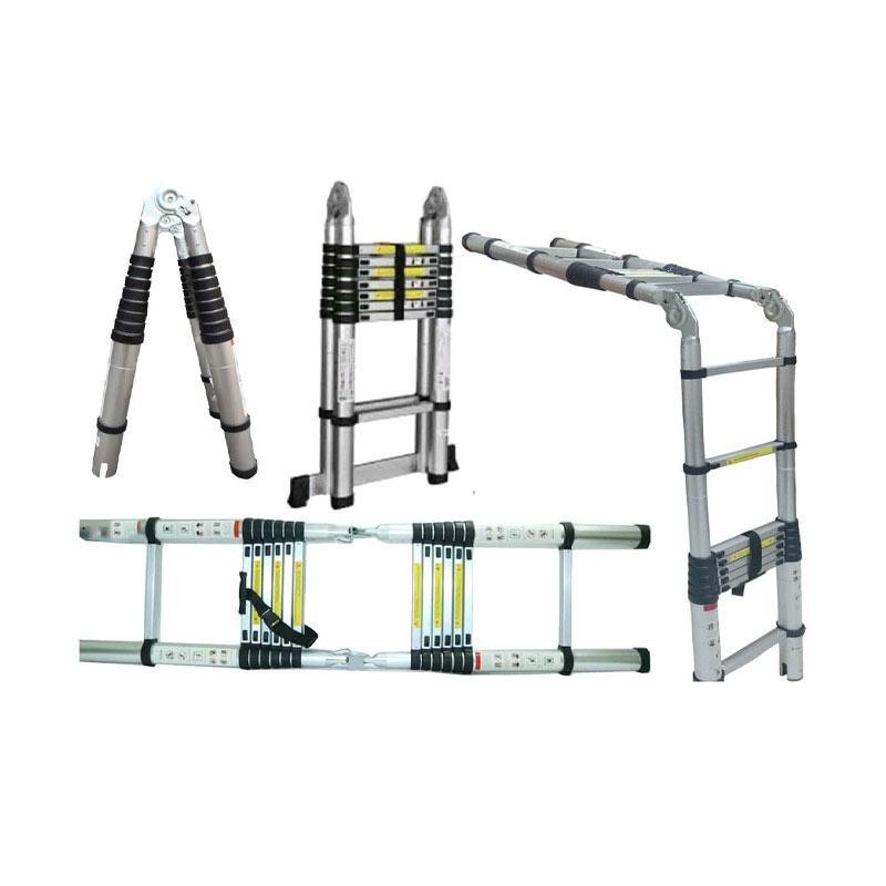 STEADY Tangga Aluminium Teleskopic Single 6.2 Meter + Tangga Aluminium Telescopic 5m 2.5+2.5 Meter
