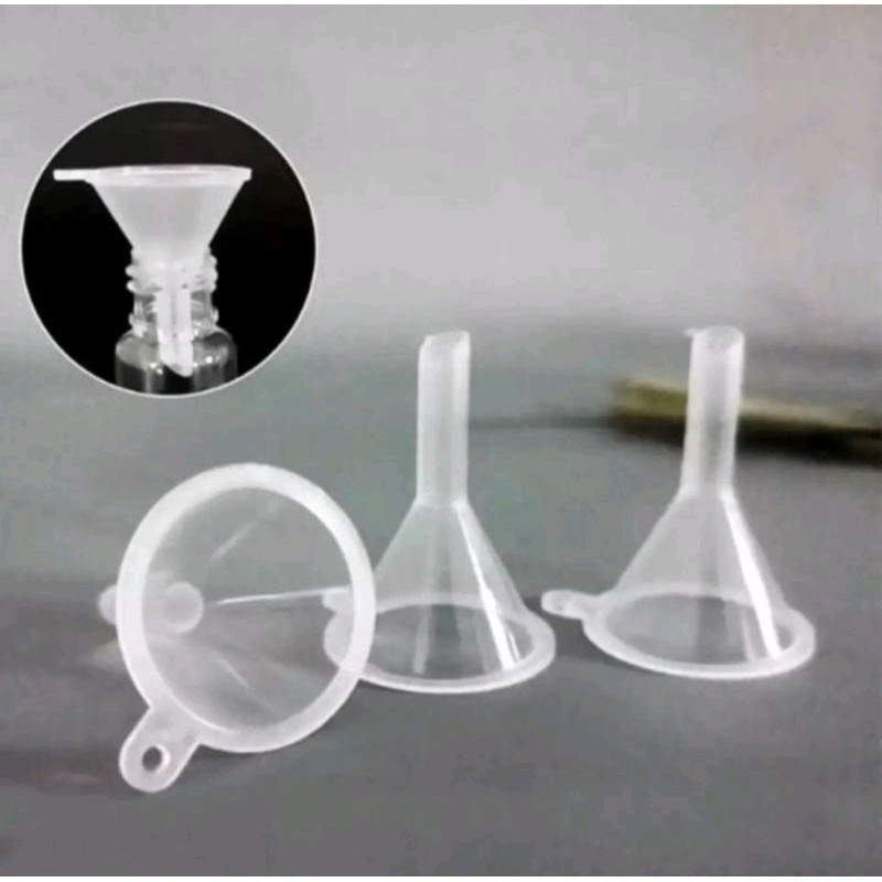 Corong Mini Plastik Funnel Minyak Parfum Saringan Botol Kecil