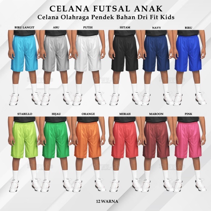 Terlaris ✨ -Celana Olahraga Anak / Celana Futsal Kids / Celana Pendek Olahraga - POLOS, Hitam